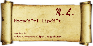 Mocsári Lipót névjegykártya